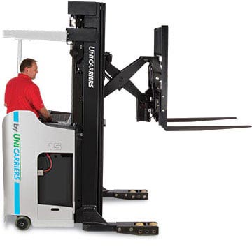 man using forklift